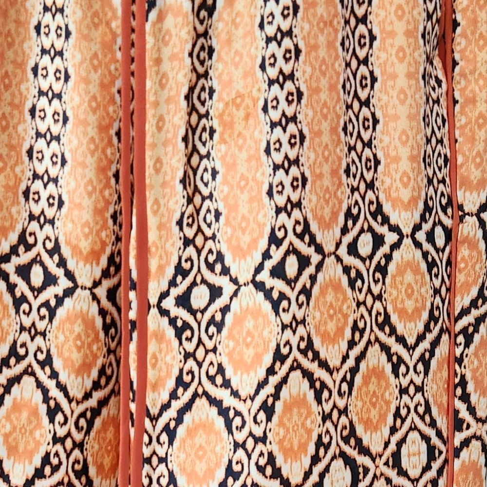 BCBGeneration Orange and Black Patterned Cropped … - image 5